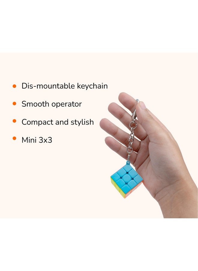 Cubelelo Drift Mini 3x3 Keychain | Magic Speed Cube Toy | Puzzle for Kids and Adults | Compact and Handy Multi Purpose Brain Teaser Game for Fun and Joy | for Ages 3 Years and Above - Image 2