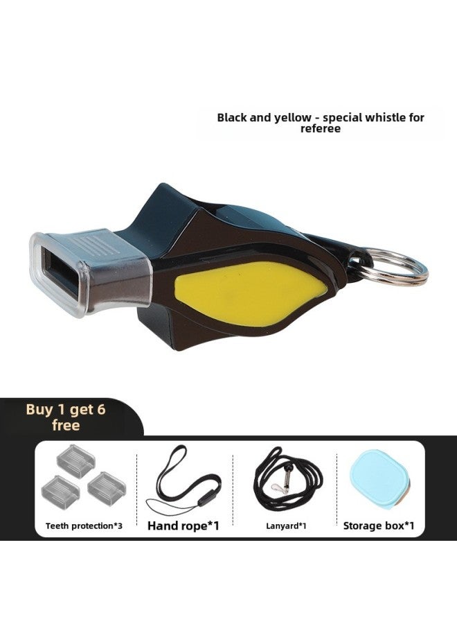 Generic Whistle PE Teacher Super Loud Super Whistle Basketball Referee Special Dolphin Professional Life-saving Survival Football Whistle-Color:Spliced Whistle-Yellow - Image 1
