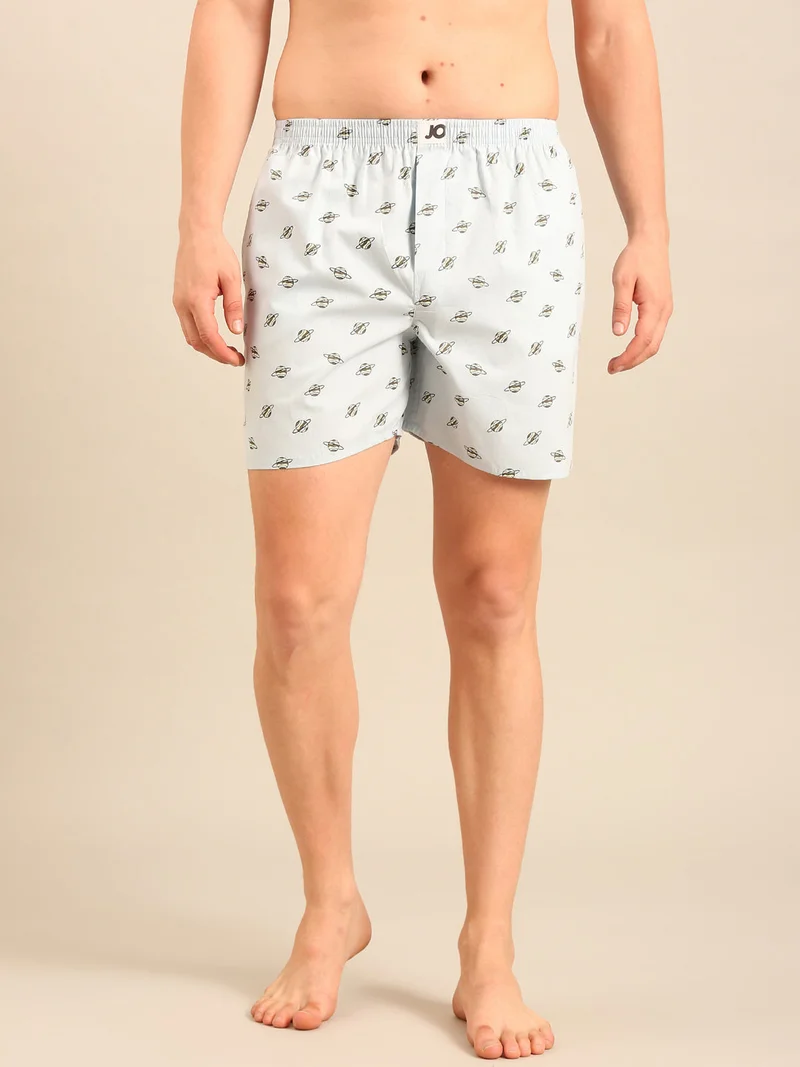 جوفن JOVEN Men's Pure Cotton Printed Boxers Pack of 2