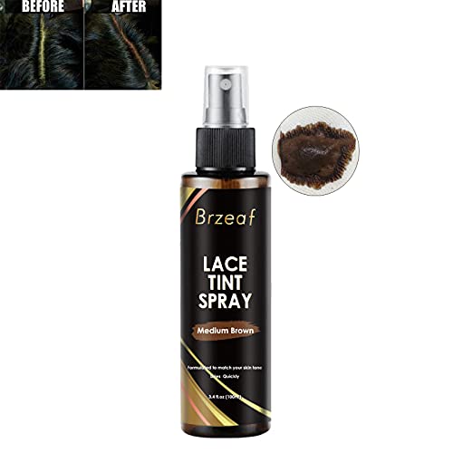 Grospe Lace Tint Spray for Wigs Dark Medium and Light Brown Shades for Closures and Frontal Lace Wigs 100ml - Image 5