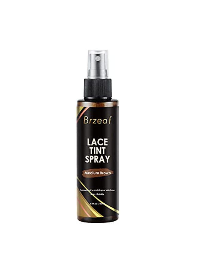 Grospe Lace Tint Spray for Wigs Dark Medium and Light Brown Shades for Closures and Frontal Lace Wigs 100ml - Image 1