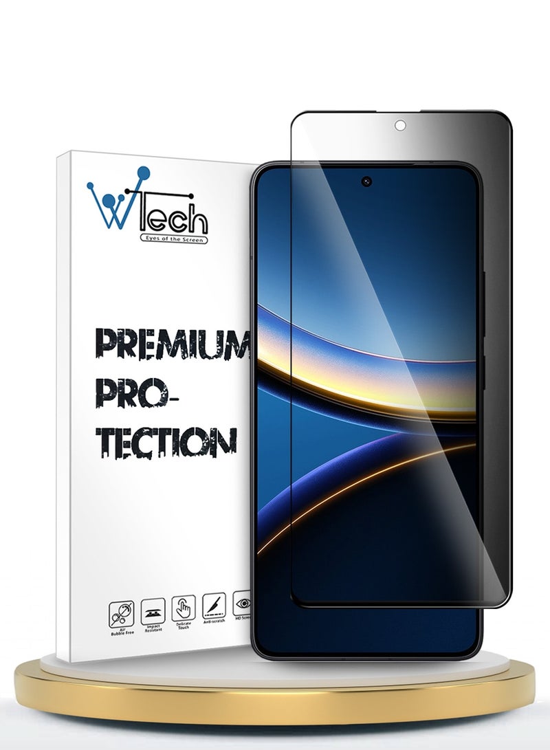 دبليو تيك شاشة حماية زجاج مقسى كاملة التغطية مع لصق كامل لجهاز Xiaomi Poco F7 Pro / Xiaomi Poco F7 Ultra 5G 2025 Premium E2E Series (MSGECP) - شفاف / أسود - Image 1