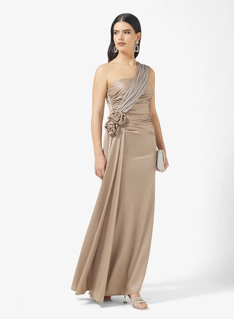 Namshi x Off Shoulder Draped Dress with Trail