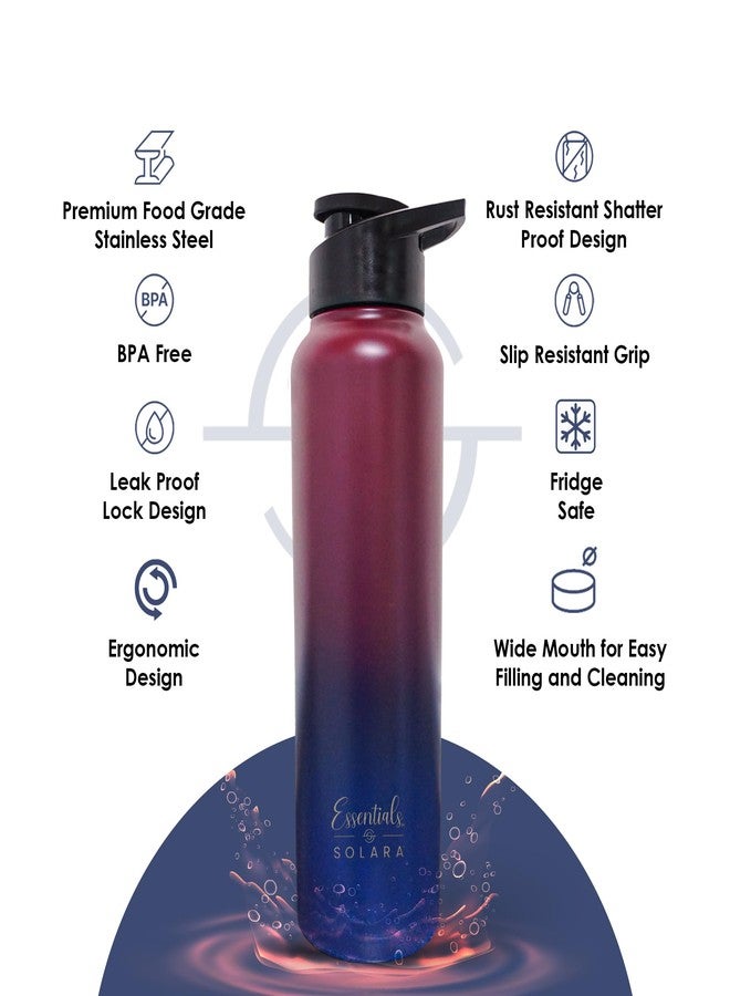 SOLARA Stainless Steel Water Bottle 1 Litre (Pack of 1), Dark Intentions, Leak Proof, Single walled, Home & Kitchen Bottle, Gym Bottle, Treking Bottle, Travel Bottles - Image 2
