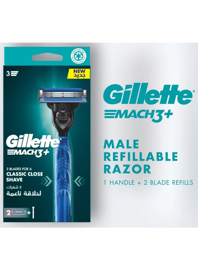 Gillette Mach3 Plus 3-Blade Refill Pack | Smooth, Close & Comfortable Shaving Experience - Image 2