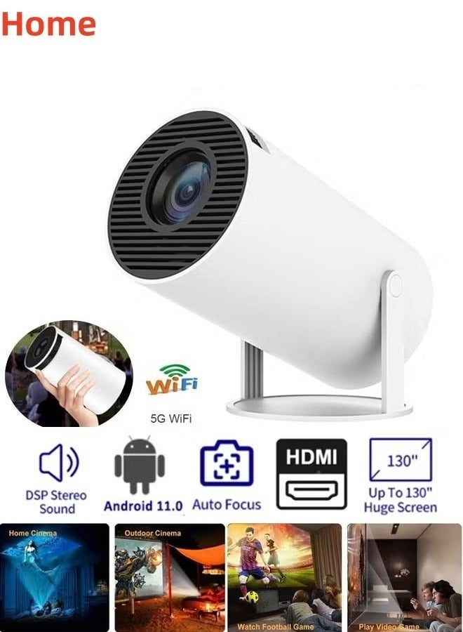 GTSOL Mini Smart Projector 1080P Full HD – WiFi 6 + Bluetooth | Android 11 | 180° Rotatable | Built-in Speakers & Remote controller - Image 2