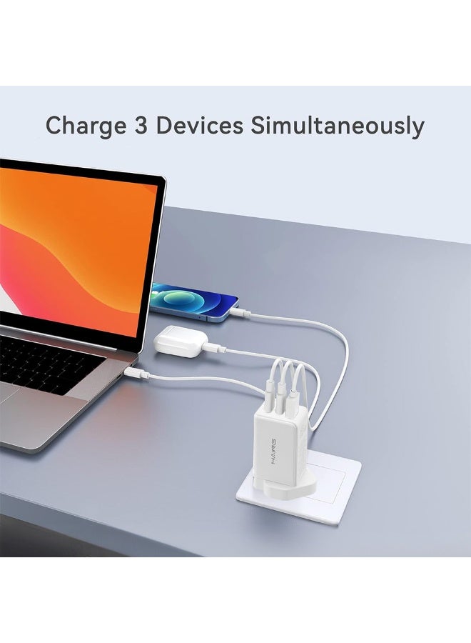 Haing AH65 65W PD 3.0 GaN Charger Type C Foldable Adapter with 3-Port - Image 2