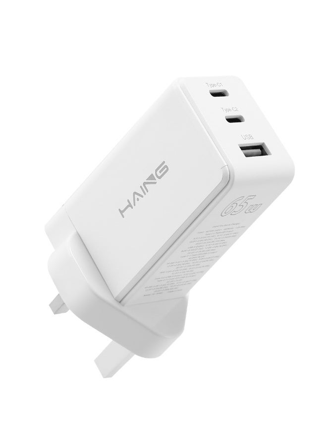 Haing AH65 65W PD 3.0 GaN Charger Type C Foldable Adapter with 3-Port - Image 1