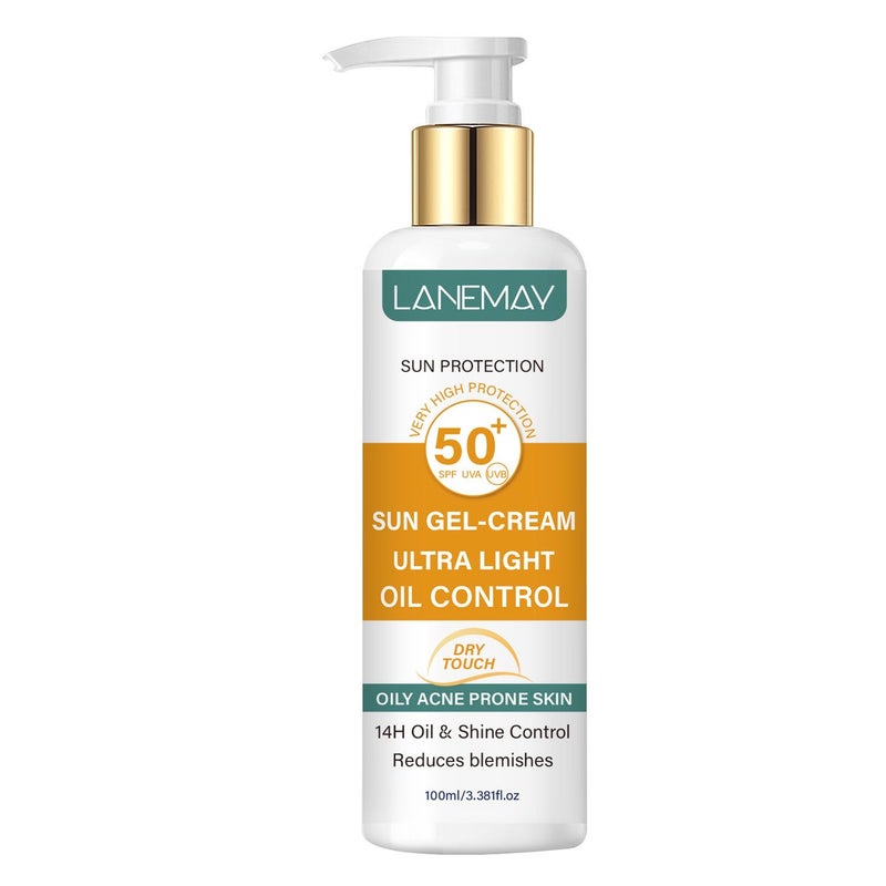 LANEMAY SPF50+ Oil-Control Refreshing Lightweight Sunscreen Lotion 100ml for Oily and Acne-Prone Skin - Image 5