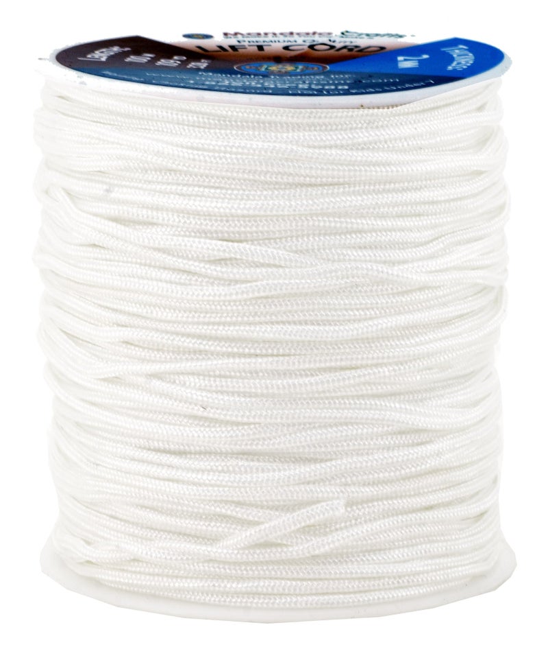 Mandala Crafts Mandala Crafts 15mm White Blind Strings Lift Shade Cord  109 Yards Braided Nylon Cord for Roman Shades Curtain String and Blinds Repair or Replacement 