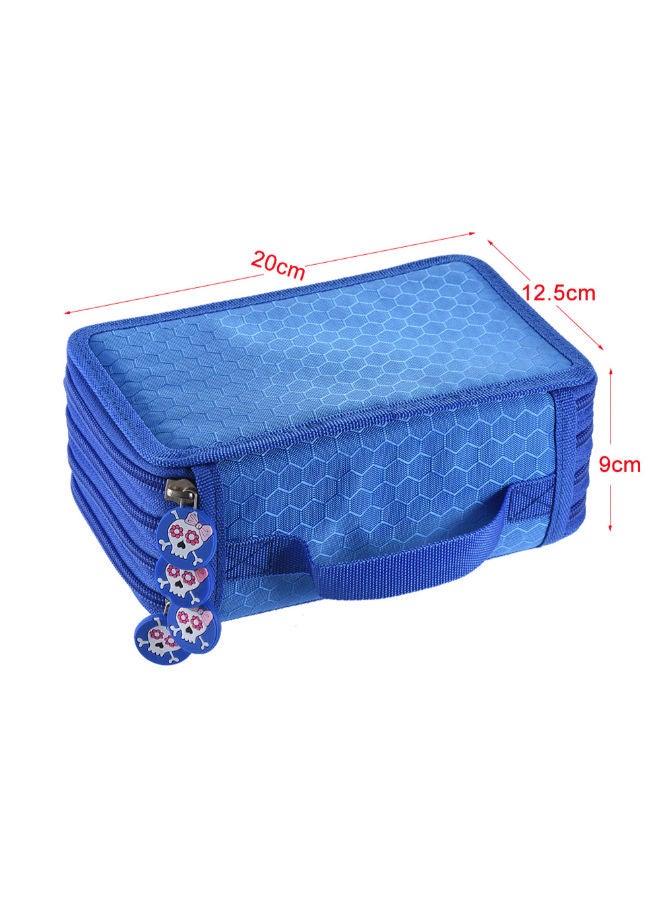NIBEMINENT Multifunctional Cosmetic Pencil/Pen Brush Bag Case Blue - Image 2