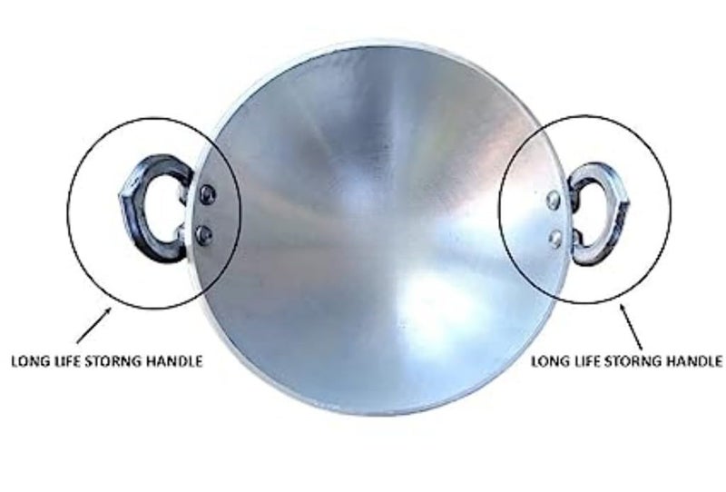 CHILLATAI Aluminium Kadai/Fry Pan/Thick Bottom Fry Pan 8 inch, 10 inch Combo 2 Multipurpose Use - Image 2