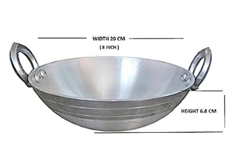 CHILLATAI Aluminium Kadai/Fry Pan/Thick Bottom Fry Pan 8 inch, 10 inch Combo 2 Multipurpose Use - Image 4