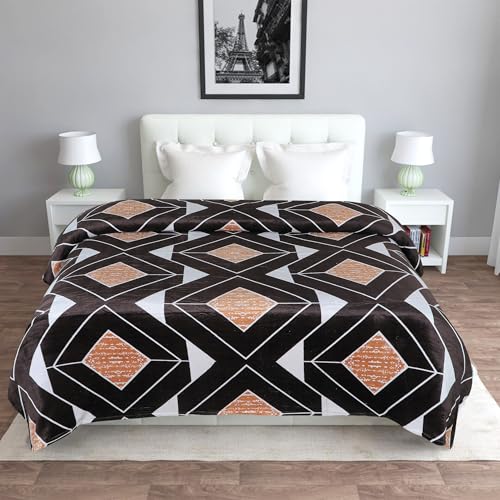 RD TREND® Warm Reversible Quilt Cover Double Bed with Zipper, Duvet Cover Double Bed Soft Flannel (90x100) Inches. (Rectangle-Coffee) - Image 3