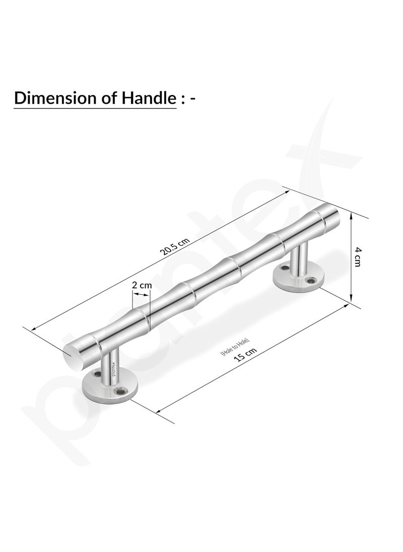 plantex Plantex Door Handle for Main Door8 Inch Pooja Room Door HandlePull Push Main Door Handle Pack of 1 S140 Chrome 3 Years Warranty  - Image 3