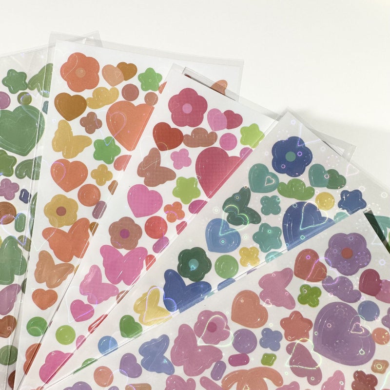 South Korea The Same Butterfly Flower Love Stickers Laser Sparkling Diy Decorative Stickers - Image 2
