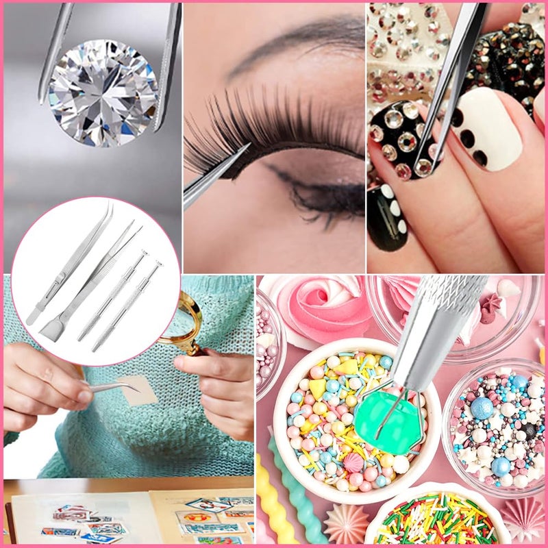 Kryslanix 4 PCS Sprinkles Tools for Cake Decorating,Sprinkle Pen Pearl Grabber with 4 Claws,Cake Tweezers Pearl Sprinkle Spoon with Shovel Head,for Cookie Cupcake Decorating Supplies - Image 5