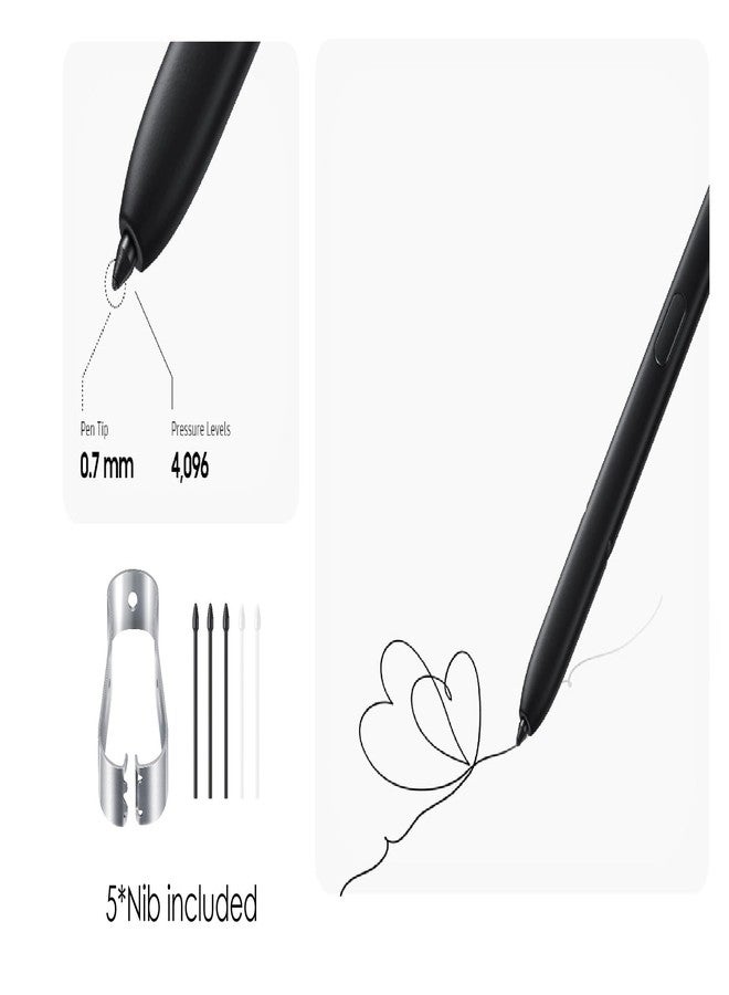 SLQ Galaxy S23 Ultra S Pen [WithBluetooth |4096 Pressure Sensor ] Replacement for Samsung Galaxy S23 Ultra 5G All Versions Touch Stylus Pen with 5xTips/Nibs (Black) - Image 4