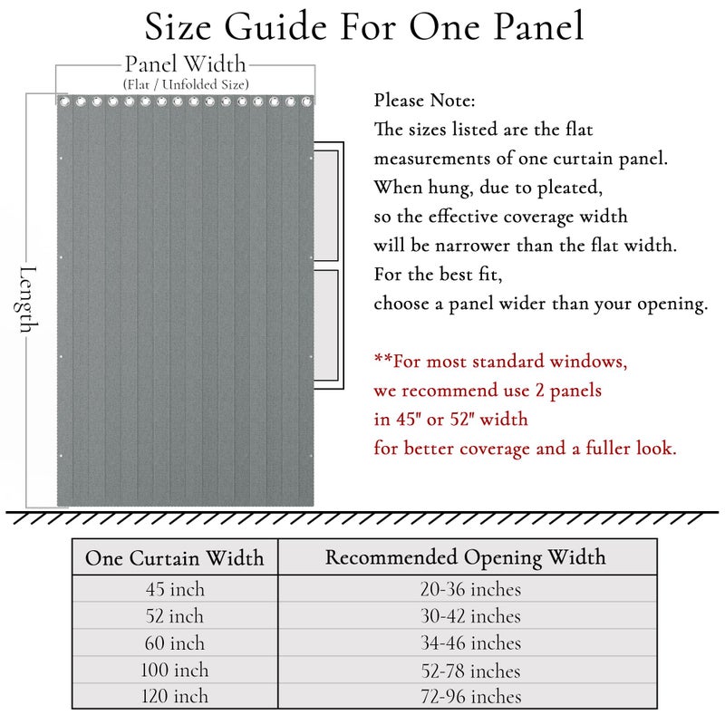 HMYI 100% Blackout Privacy Door Curtain for Doorway, Magnetic Door Curtain for Closet & Hallway, 1 Panel, W45 x L80, Gray - Image 2