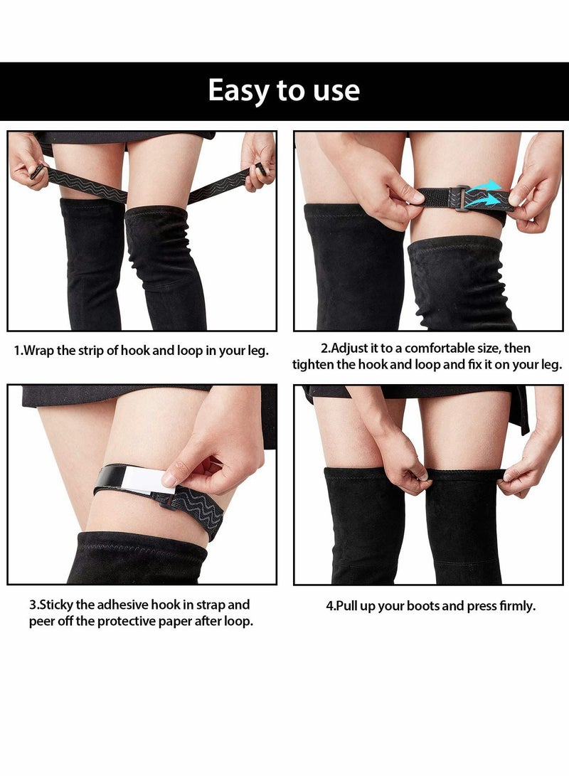 Excefore Knee Boots Straps TERRIFI Adjustable Elastic Boots Straps with Hook and Loop Tape for Knee high Boots Velcro 6 Pieces - Image 3