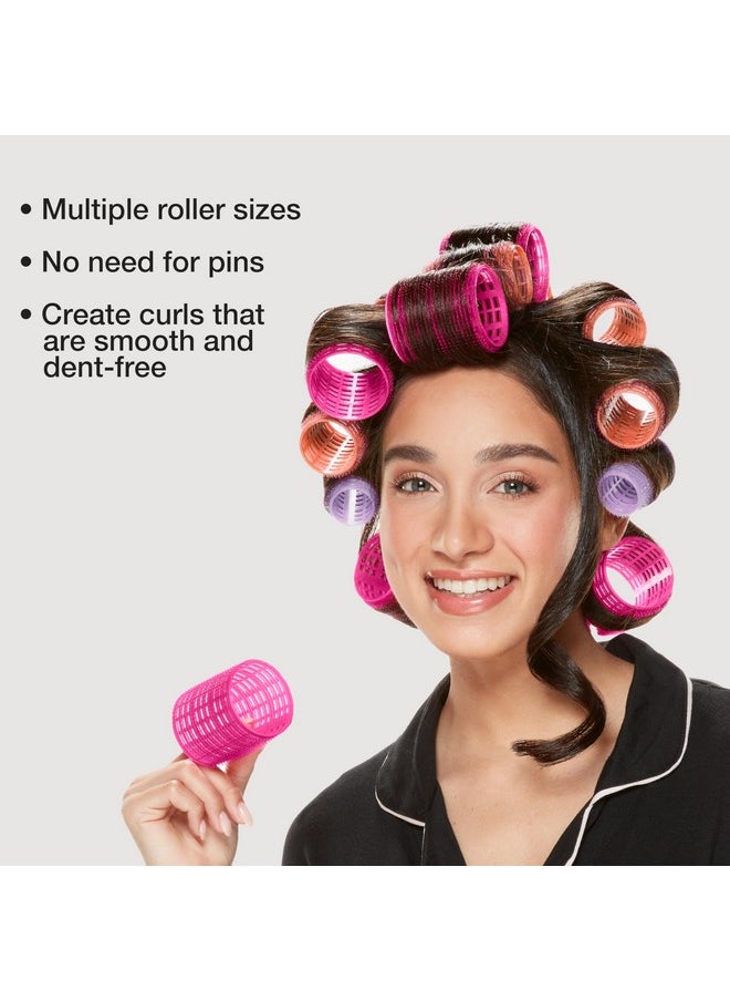CONAIR Conair Heatless Curlers- heatless curls overnight - Hair Rollers for Lift & Volume - Assorted Sizes and Colors - Velcro Rollers - 31 Count w/storage case  - Image 3