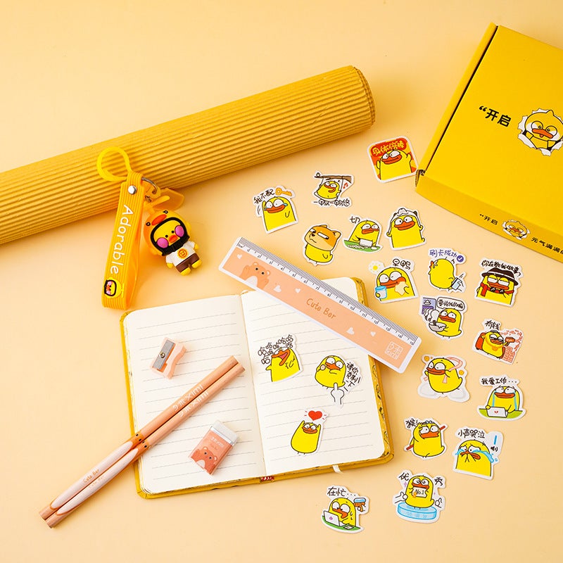 Strictly Selected journal gift box boy Journal stickers suit small gift primary school student notebook gift latest popular*Little Yellow Duck Stationery Set *Little Yellow Duck Stationery Set
