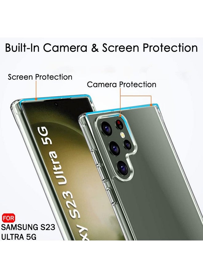 ذا جيفت كارت جراب خلفي مقاوم للصدمات Ultra-Hybrid من TheGiftKart لهاتف Samsung Galaxy S23 Ultra 5G | حماية للكاميرا | غطاء خلفي صلب لهاتف Samsung S23 Ultra (PC & TPU، ظهر شفاف للغاية، جوانب شفافة)  - Image 4