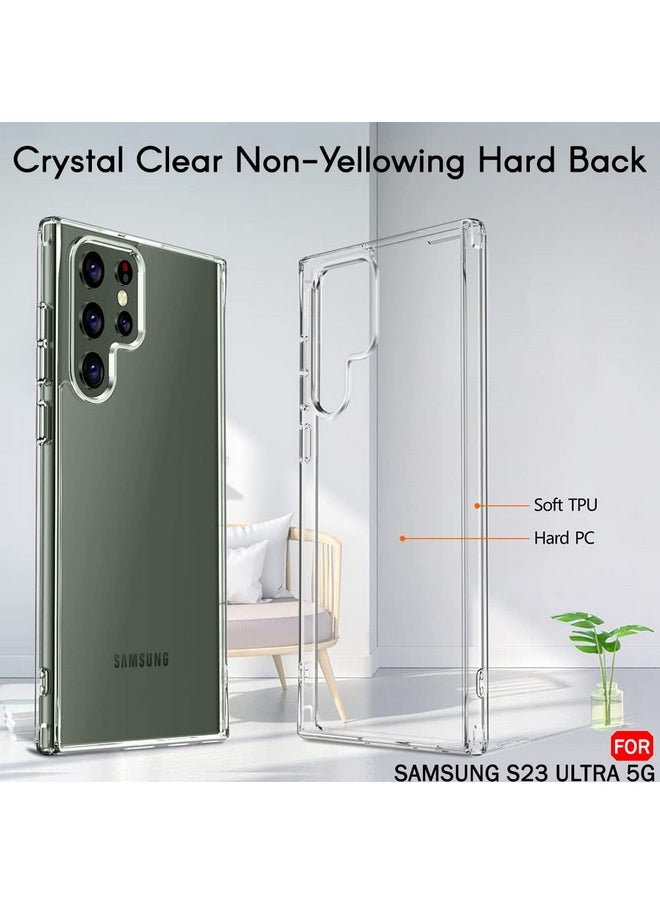 ذا جيفت كارت جراب خلفي مقاوم للصدمات Ultra-Hybrid من TheGiftKart لهاتف Samsung Galaxy S23 Ultra 5G | حماية للكاميرا | غطاء خلفي صلب لهاتف Samsung S23 Ultra (PC & TPU، ظهر شفاف للغاية، جوانب شفافة)  - Image 3