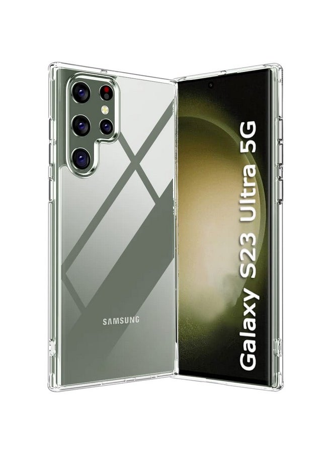 ذا جيفت كارت جراب خلفي مقاوم للصدمات Ultra-Hybrid من TheGiftKart لهاتف Samsung Galaxy S23 Ultra 5G | حماية للكاميرا | غطاء خلفي صلب لهاتف Samsung S23 Ultra (PC & TPU، ظهر شفاف للغاية، جوانب شفافة)  - Image 1