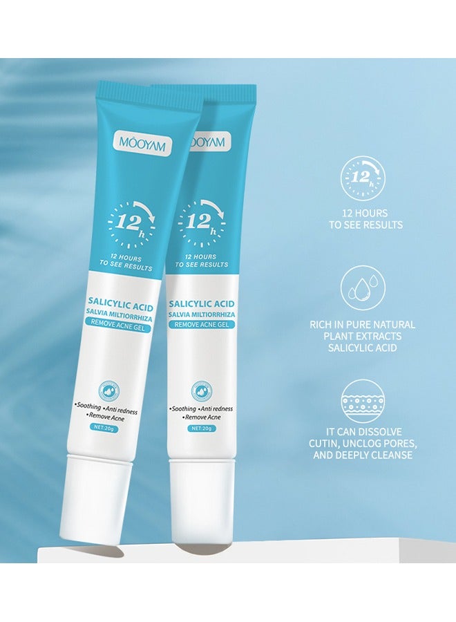 MOOYAM Salicylic Acid Remove Acne Gel-Rapid Action Acne Spot Treatment for Face Closure & Acne Dots, Premium Acne Scar Gel & Pimple Remover 20g  - Image 3