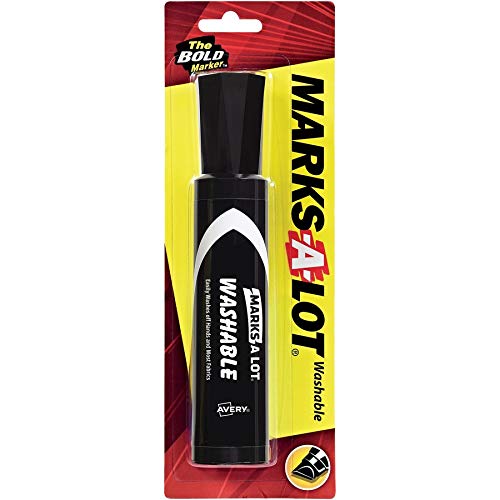 Avery Consumer Products : Jumbo Tip Markers,Washable,Desk Style,Chisel Tip,Black -:- Sold as 2 Packs of - 1 - / - Total of 2 Each - Image 4