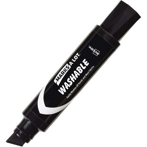 Avery Consumer Products : Jumbo Tip Markers,Washable,Desk Style,Chisel Tip,Black -:- Sold as 2 Packs of - 1 - / - Total of 2 Each - Image 2