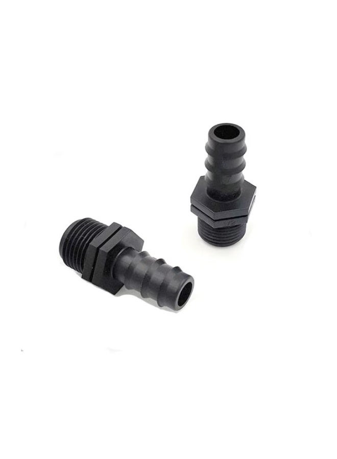 1/2 Inch Male Thread to Hose Barb Plastic Fitting, Black