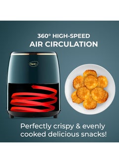 pigeon Healthifry Digital Air Fryer, 360° High Speed Air Circulation Technology 1200 W with Non-Stick 4.2 L Basket - Green  - Image 5