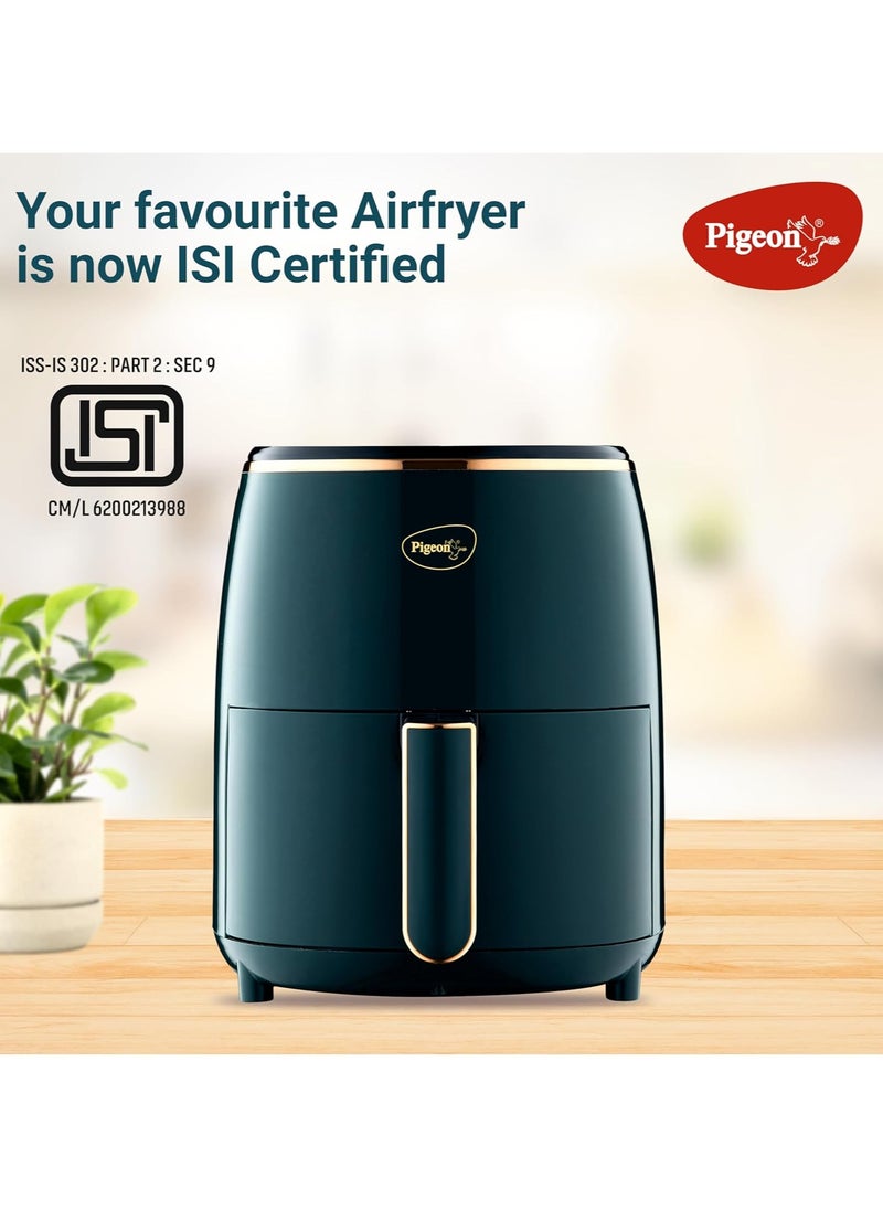 pigeon - Healthifry Digital Air Fryer, 360° High Speed Air Circulation Technology 1200 W with Non-Stick 4.2 L Basket - Green - Image 1