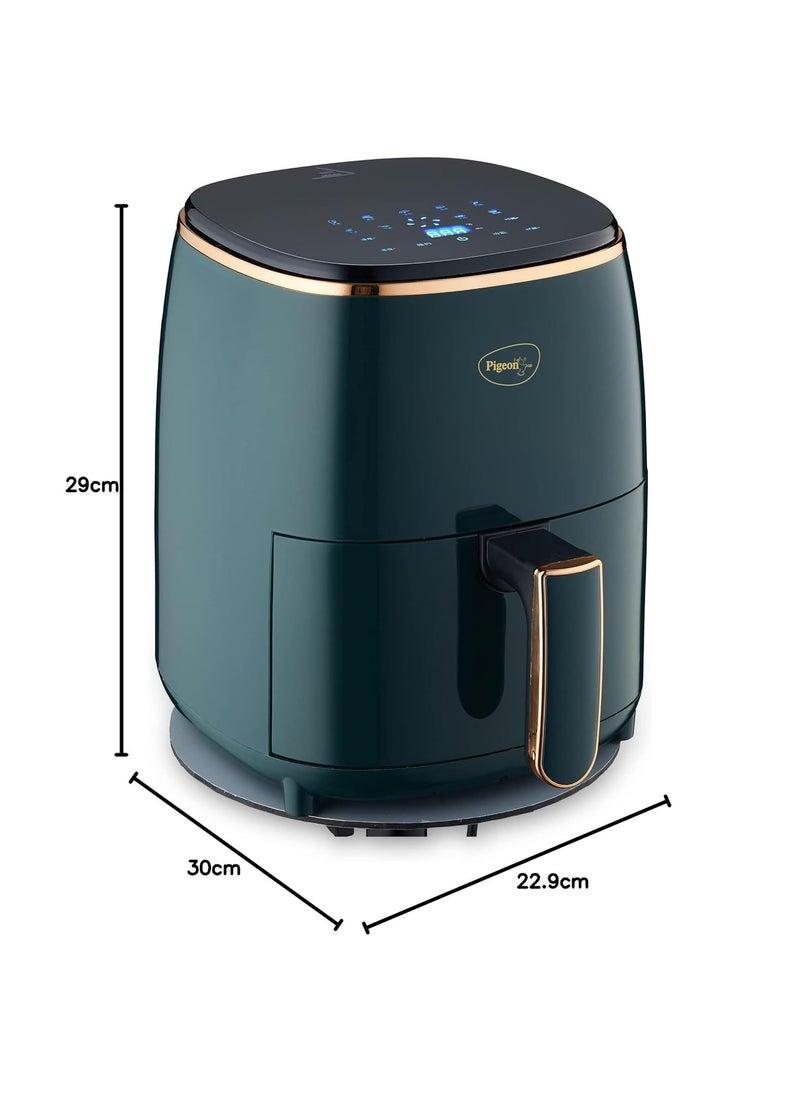pigeon - Healthifry Digital Air Fryer, 360° High Speed Air Circulation Technology 1200 W with Non-Stick 4.2 L Basket - Green - Image 1