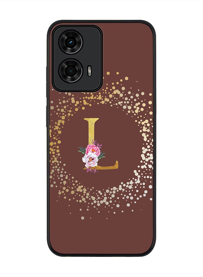 Stylizedd For Motorola Moto G24 / G24 Power Case,Slim fit Camera Protection, Shockproof Thin Phone cover - Custom Monogram Floral - L (Brown ) - Image 1