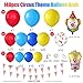 Tesochye Carnival Circus Balloon Arch Garland Kit 140 pcs Red Blue Yellow Popcorn Clown Balloons with 32ft Red and White Striped Pennant Banner for Circus Theme Birthday Party Decorations Carnival Decor - Image 2