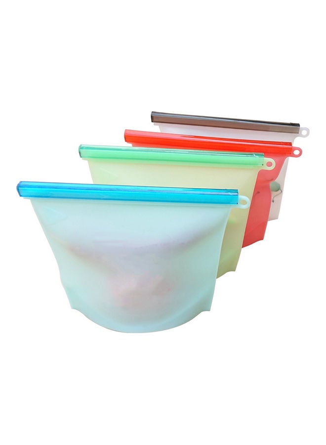 طقم أكياس لتخزين الطعام وتسخينه في الميكروويف مكون من 4 قطع متعدد الألوان