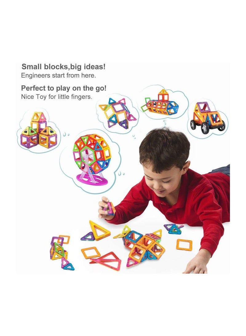 دوبكارت 95 قطعة من مكعبات البناء المغناطيسية DIY لعبة تعليمية للأطفال مع حقيبة تخزين عجلة - Image 2