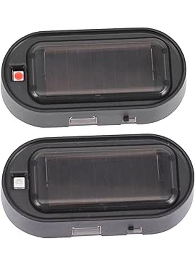 2pcs Solar Car Alarm Light Led Flashing Roof Light Theft Alert Easy Install - Image 1