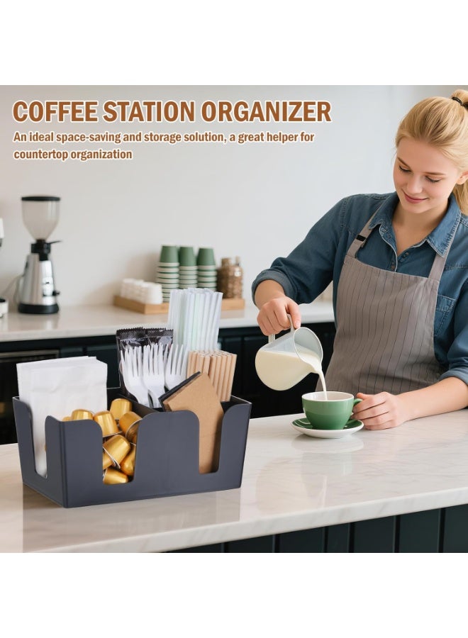 XiuWoo Multi Function Grid Division Straw Rack Storage Box Coffee Condiment Organizer Tea Bag Tissue Organizer Holder - Image 2
