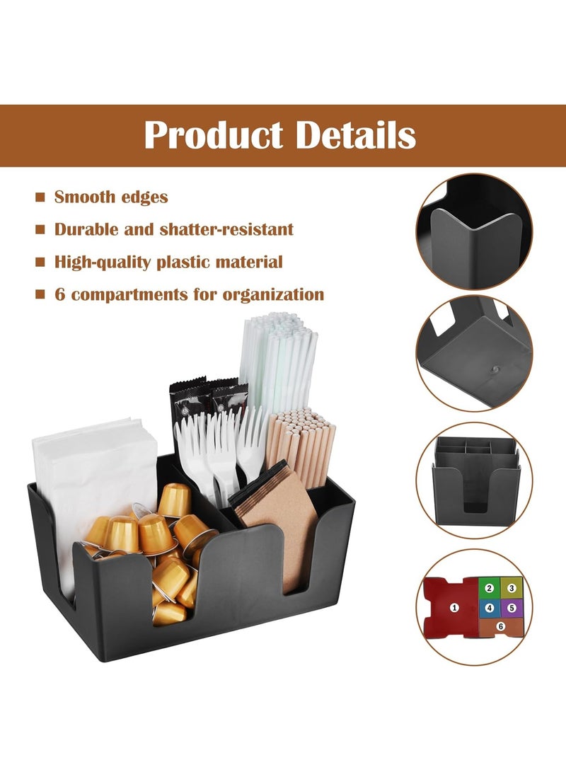 XiuWoo Multi Function Grid Division Straw Rack Storage Box Coffee Condiment Organizer Tea Bag Tissue Organizer Holder - Image 4