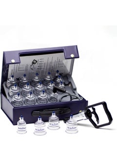 KS KS AcuZone Premium Plastic Cupping Set Includes 19 Cups with Extension Tube 