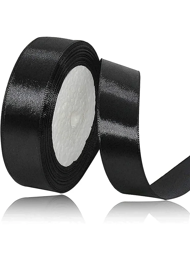 Share the Love Share the love 24mm Satin Ribbon - 25 Yards Length - Black - Smooth & Shiny Crafting Ribbon for Gift Wrapping, Decorations, DIY & Sewing