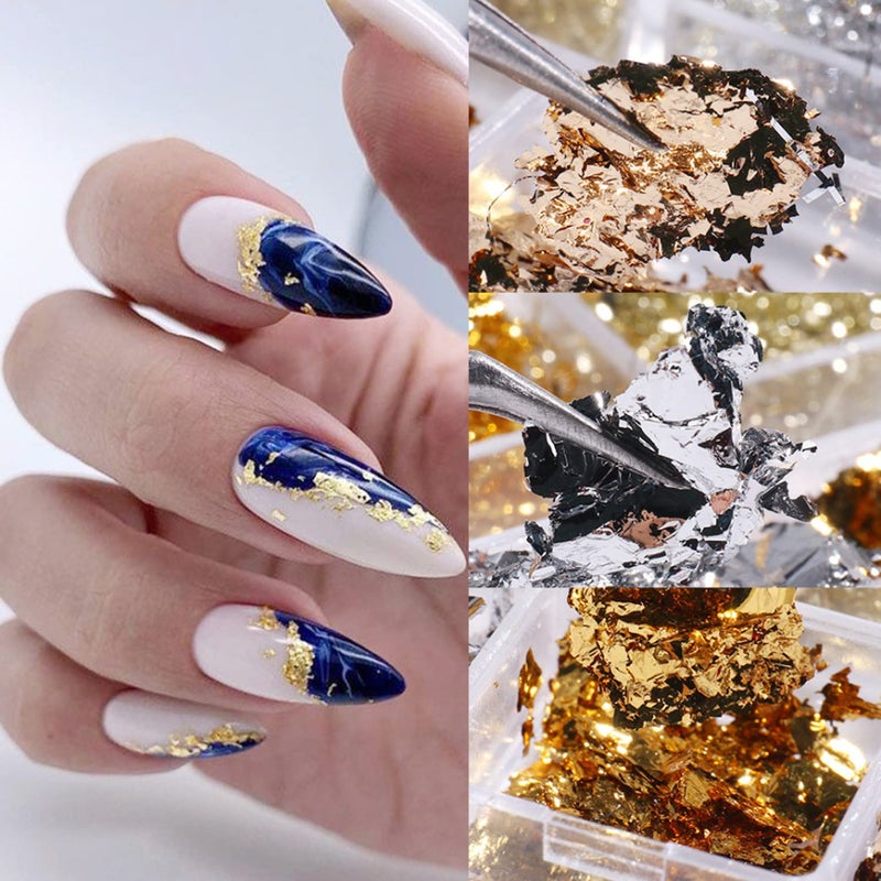 Vezocim Holographic Nail Glitter Foils, 12 Colors Sparkly Ultra-Thin Aluminum Foil Nail Art Flakes Design, Laser Nail Sequins Acrylic Supplies for Women Girls Manicure Charms Decorations, DIY 3D Nail Art Tips - Image 4