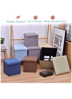 XiuWoo Multifunctional Foldable Cube Storage Organizer and Foot Rest Lid Stool Seat Chair with Square Chest Padded  - Image 4