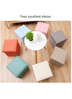 XiuWoo Multifunctional Foldable Cube Storage Organizer and Foot Rest Lid Stool Seat Chair with Square Chest Padded  - Image 5