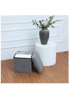 XiuWoo Multifunctional Foldable Cube Storage Organizer and Foot Rest Lid Stool Seat Chair with Square Chest Padded  - Image 3