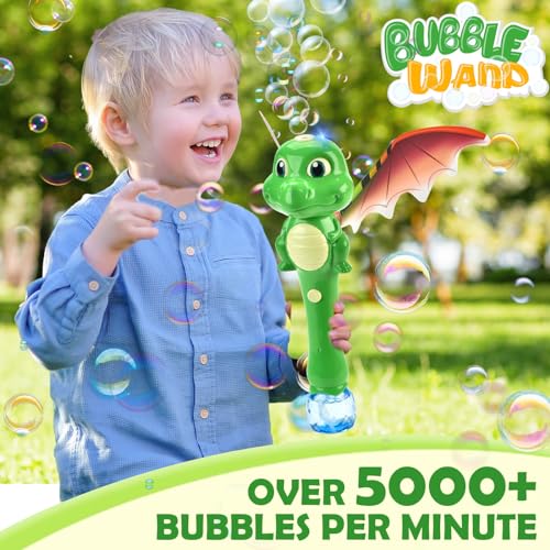 Chridark Dinosaur Bubble Wand Toys for Kids Age 3 4 5 6 7 8 Years Old Bubbles Machine for Kids Toddler Outdoor Toys Gifts Birthday Presents for 3 4 5 6 Year Old Boys Girls - Image 4